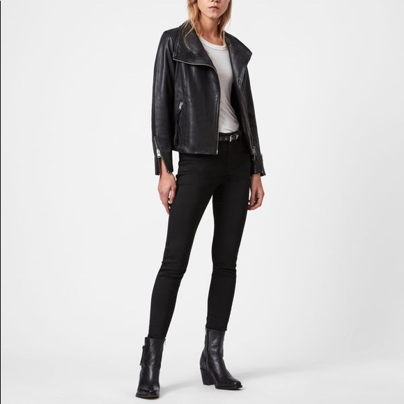 ALLSAINTS ELLIS LEATHER BIKER JACKET - Picture 4 of 15